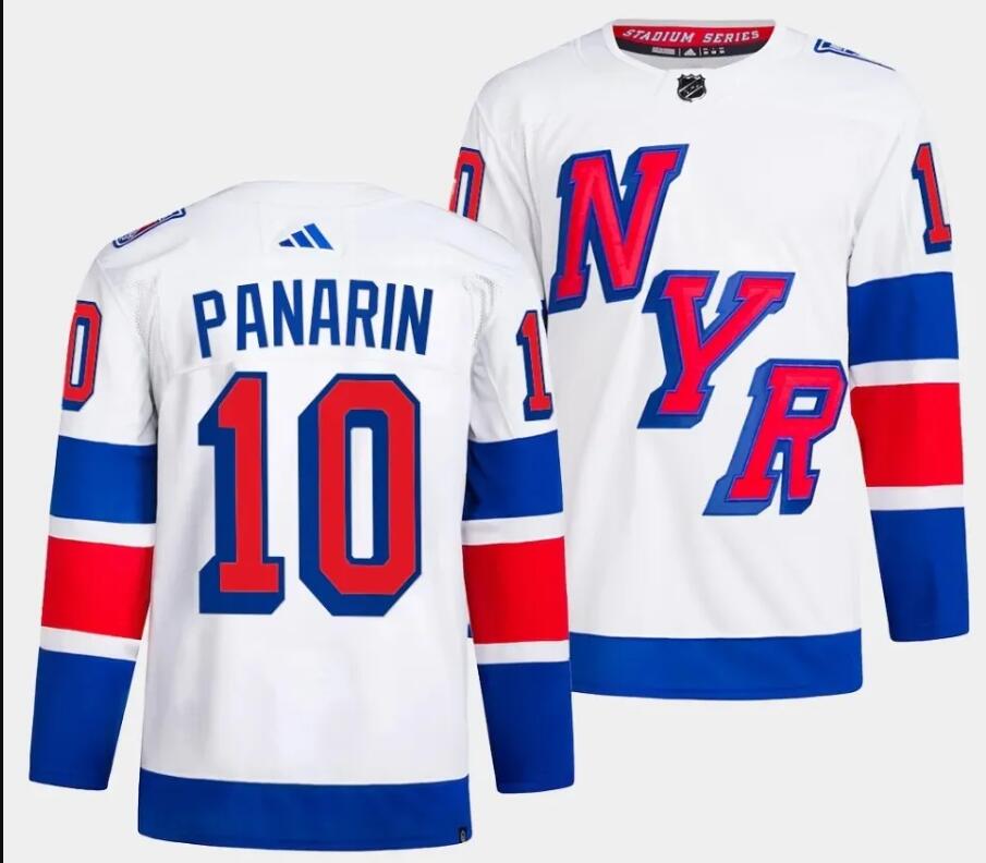 Men New York Rangers #10 Panarin white 2024 Hockey Stadium Series White Jersey